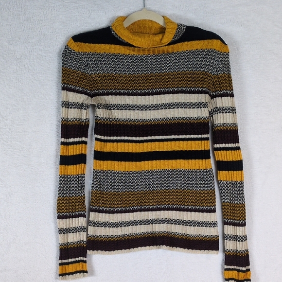 Xhilaration Women's Turtleneck‎ Striped Bold Sweater Size XS - Picture 1 of 6